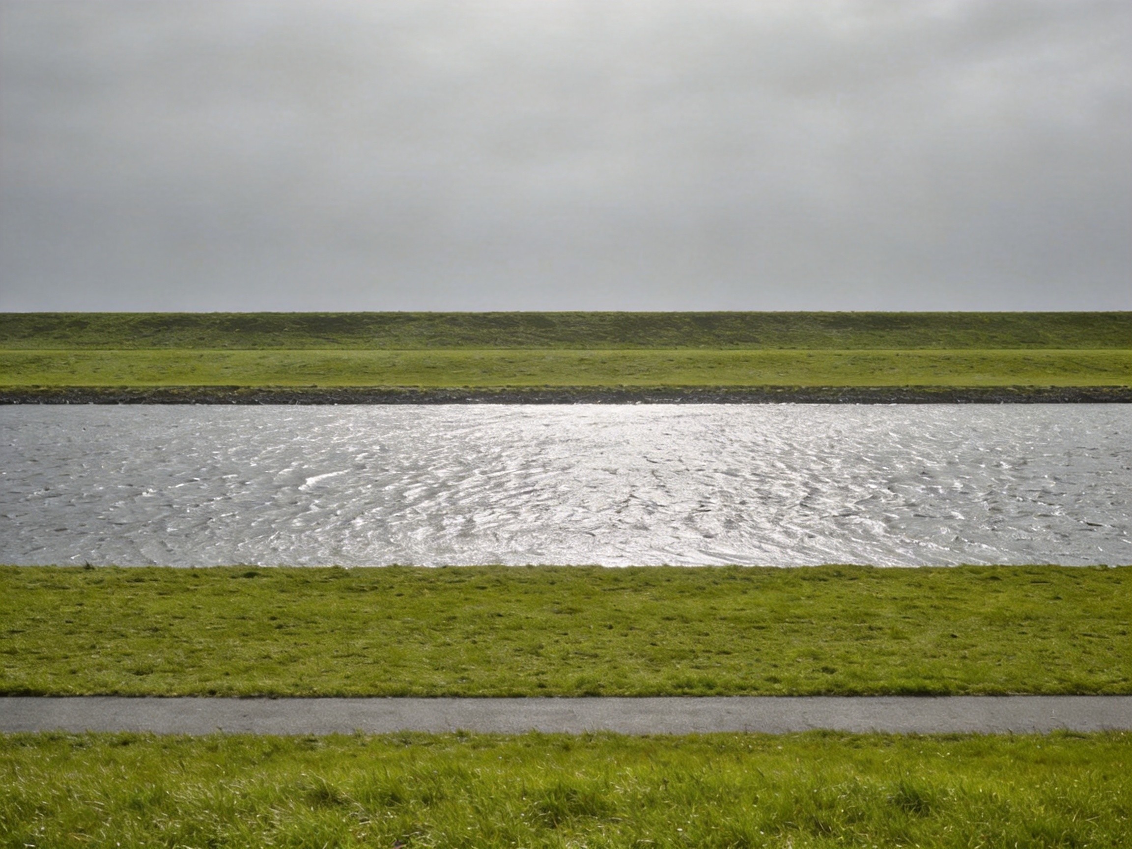 致敬Gursky Rhein II 极简水平分层景观